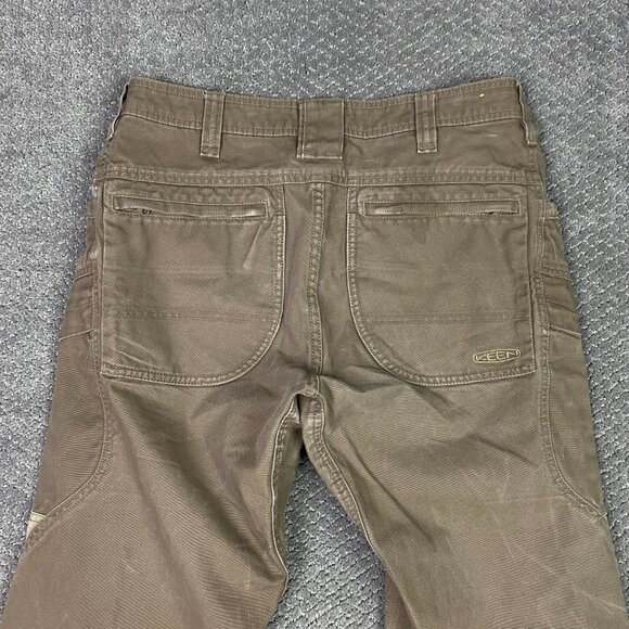 Keen Pants Men's 32 x 34 Brown Double Knee Cargo Work Hiking Canvas Duck Flint - Picture 5 of 15